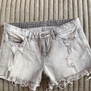 Blank NYC Light Gray Distressed Jean Shorts Size 28